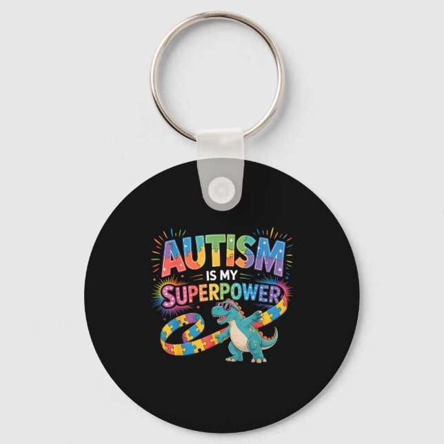 Autism awareness autistic  key ring (Front)