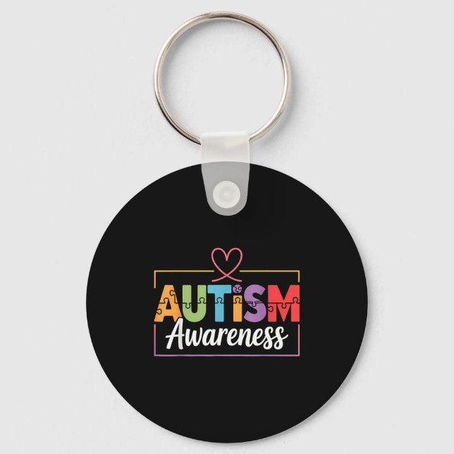 Autism awareness autistic  key ring (Front)