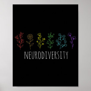 Autism Awareness Autistic Pride Rainbow Neurodiver Poster