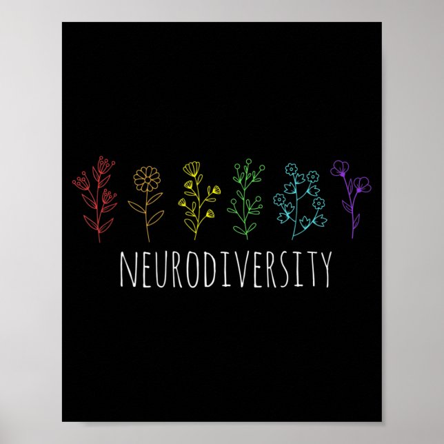 Autism Awareness Autistic Pride Rainbow Neurodiver Poster (Front)