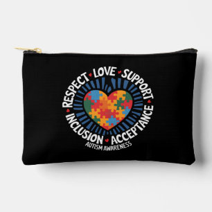 Autism Awareness Autistic Respect Love Support Accessory Pouch
