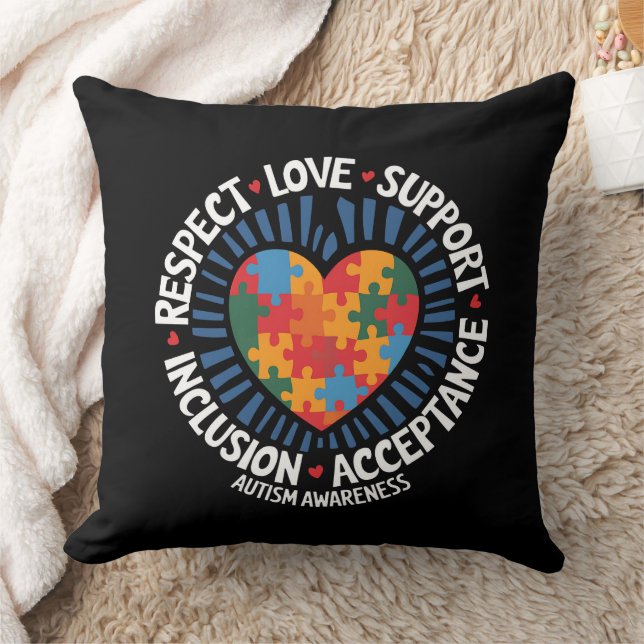 Autism Awareness Autistic Respect Love Support Cushion (Blanket)