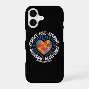 Autism Awareness Autistic Respect Love Support iPhone 16 Case