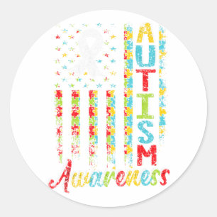 Autism Awareness Autists Support Autist Autistic A Classic Round Sticker