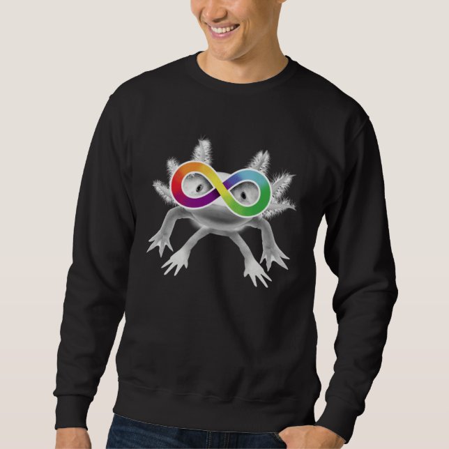 Autism Awareness Axolotl with Infinity Symbol Glas Sweatshirt (Front)