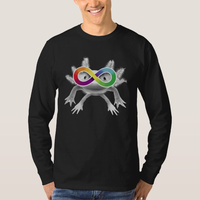 Autism Awareness Axolotl with Infinity Symbol Glas T-Shirt (Front)