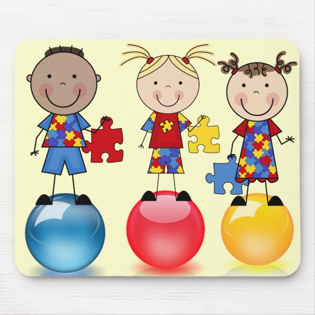 Autism Awareness balls Mousepad (Front)