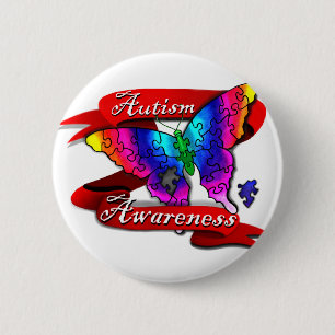 Autism Awareness Banner 6 Cm Round Badge