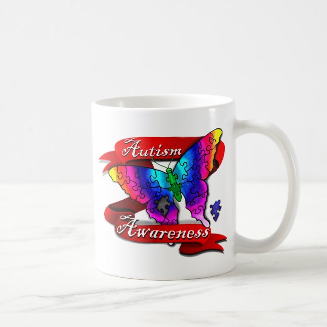 Autism Awareness Banner Coffee Mug (Right)