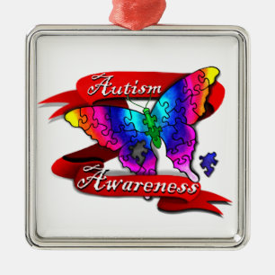 Autism Awareness Banner Metal Tree Decoration