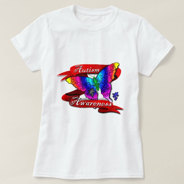 Autism Awareness Banner T-Shirt (Design Front)