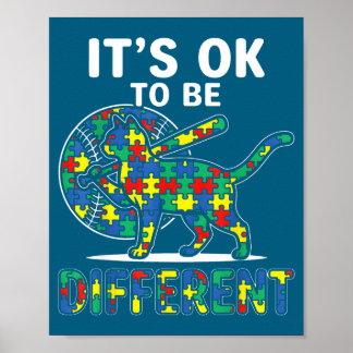 Autism awareness baseball cat it's to be different poster