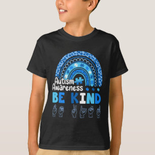 Autism Awareness Be Kind ASL Hand Sign Language T-Shirt