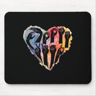 Autism Awareness Be Kind Asl Heart Anti Bullying Mouse Pad