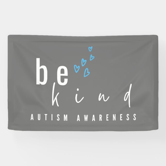 autism awareness be kind Banner Sign (Horizontal)