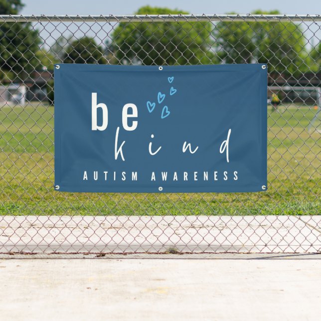 autism awareness be kind blue hearts modern  banner (Insitu)