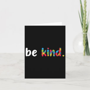 Autism Awareness Be Kind Colourful Puzzle Pieces  Card