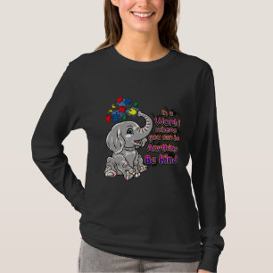 Autism Awareness Be Kind Elephant Puzzle Teacher M T-Shirt