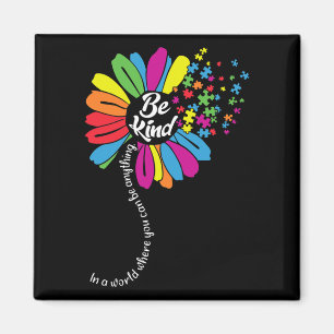 Autism Awareness Be Kind In A Word Daisy  Magnet
