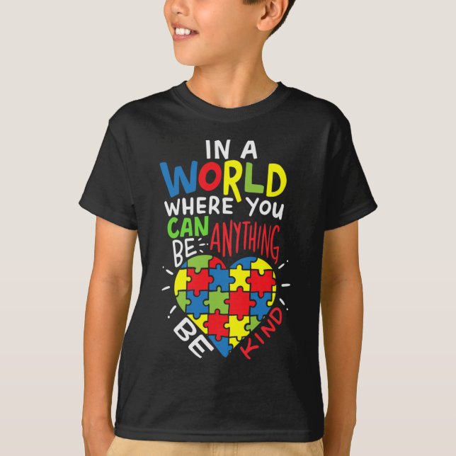 Autism Awareness Be Kind Kindnes  T-Shirt (Front)