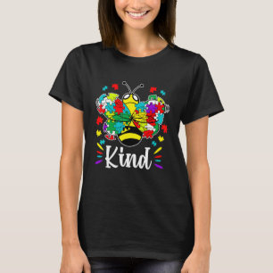 Autism Awareness Bee Kind Be Kind Puzzle Womeb Ki T-Shirt