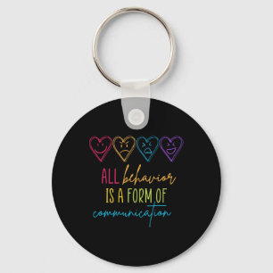 Autism Awareness Behaviour Is Communication Specia Key Ring