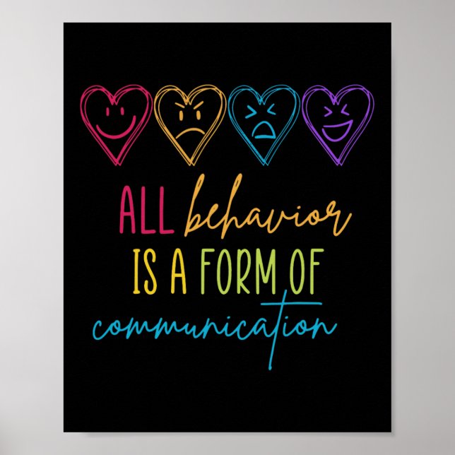 Autism Awareness Behaviour Is Communication Specia Poster (Front)