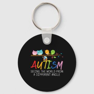 Autism Awareness Bird Key Ring