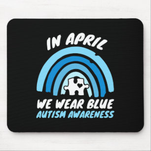 Autism Awareness Blue April Love Autistic Support Mouse Pad