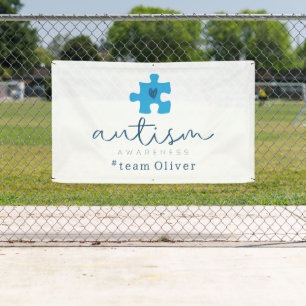 autism awareness blue puzzle piece #team name  banner