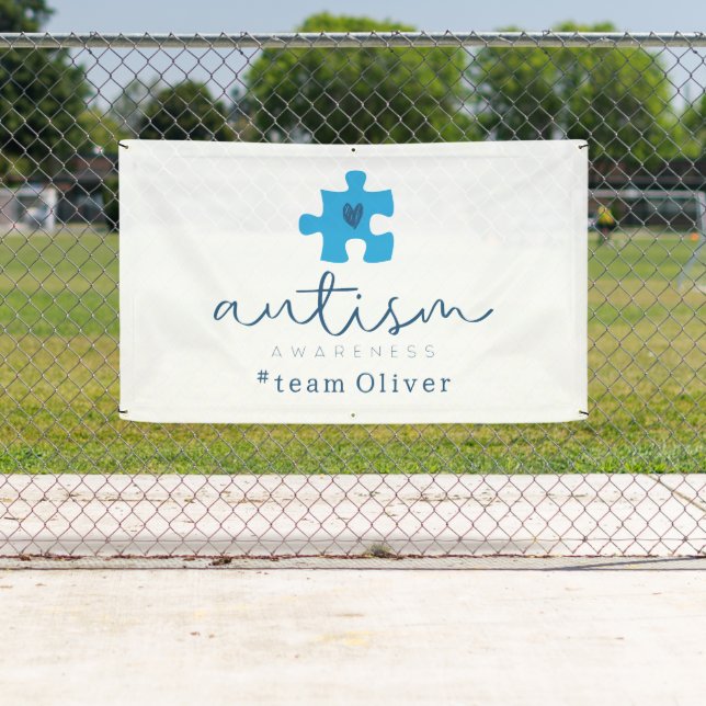 autism awareness blue puzzle piece #team name  banner (Insitu)