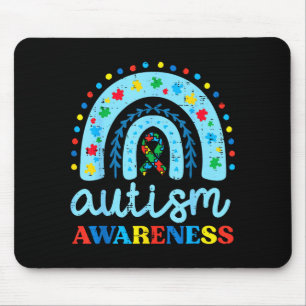 Autism Awareness Blue Rainbow Ribbon Asd Boys Kids Mouse Pad