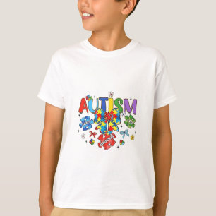 Autism Awareness Bow Coquette Puzzle Piece Neuro T-Shirt