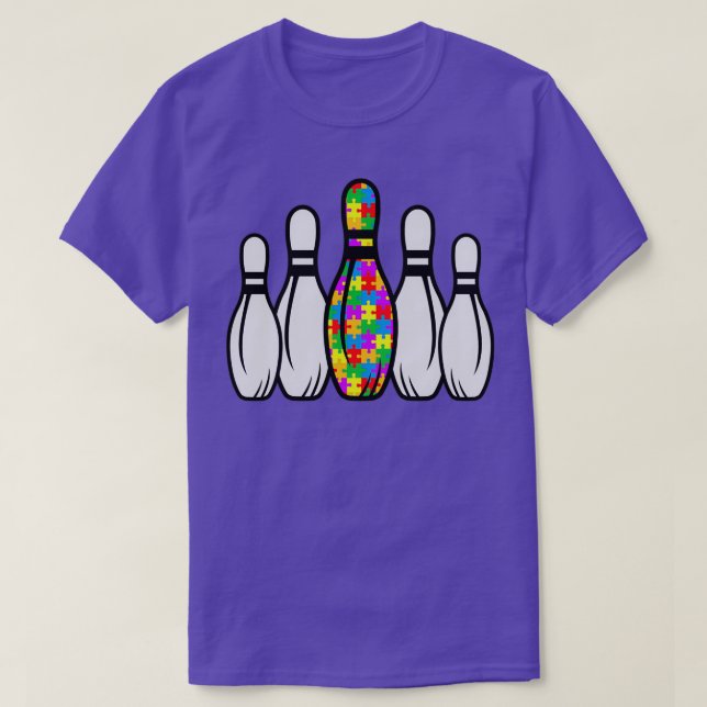 Autism Awareness Bowling Sport Puzzle Different Mo T-Shirt (Design Front)