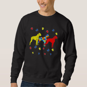 Autism Awareness Boxer Dog Puppy   Autism Dog Sweatshirt