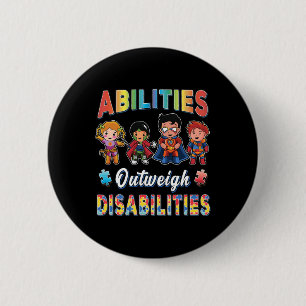 Autism Awareness Boy Abilities Outweigh Disabiliti 6 Cm Round Badge