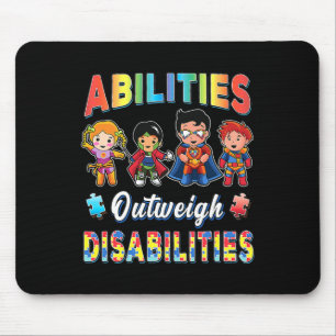 Autism Awareness Boy Abilities Outweigh Disabiliti Mouse Pad