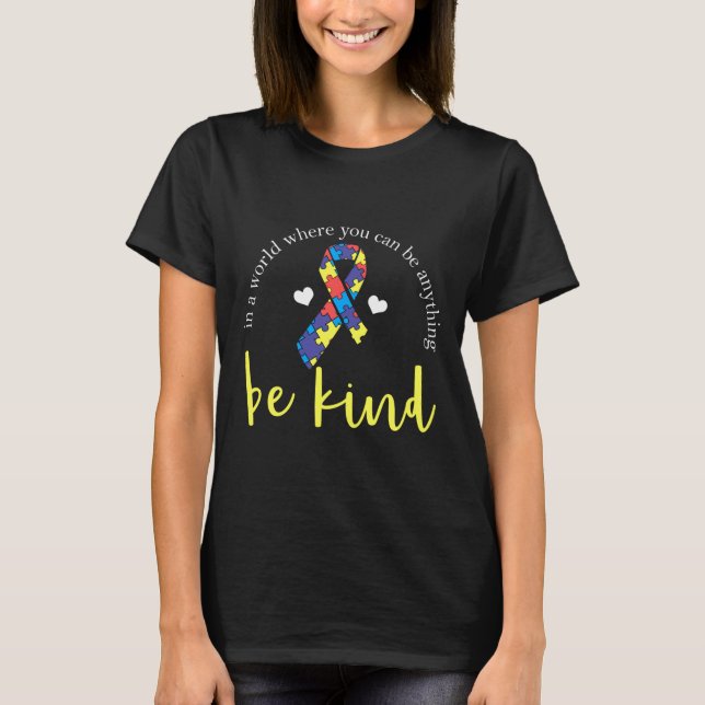 Autism Awareness Boys Girls Autism Ribbon T-Shirt (Front)
