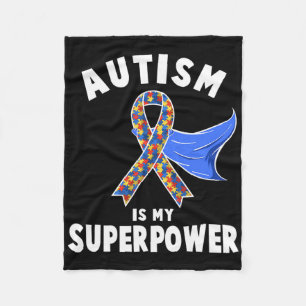 Autism Awareness Boys Girls Kids Is My Superpower Fleece Blanket