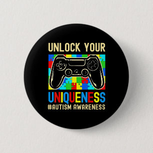 Autism Awareness Boys Girls Video Game Controller 6 Cm Round Badge