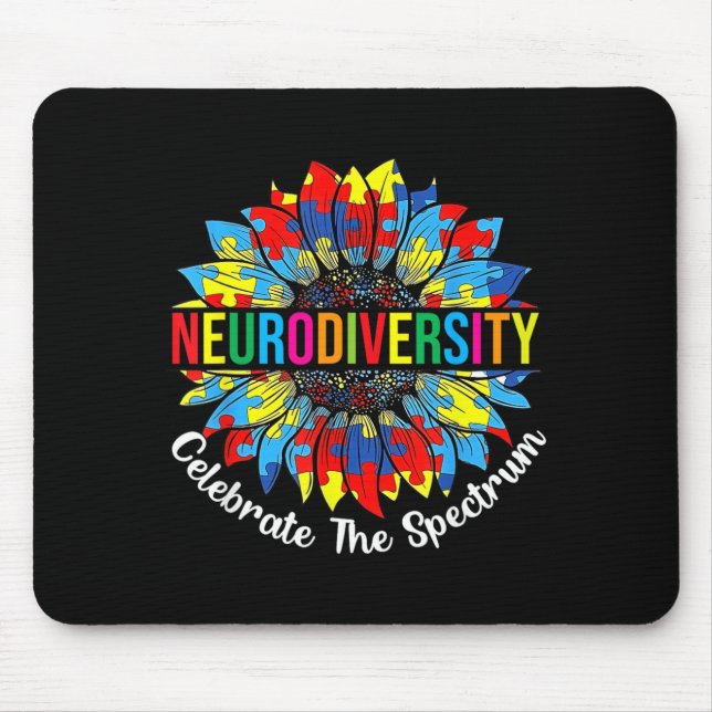 Autism Awareness Brain Neurodiversity Support Mouse Pad (Front)