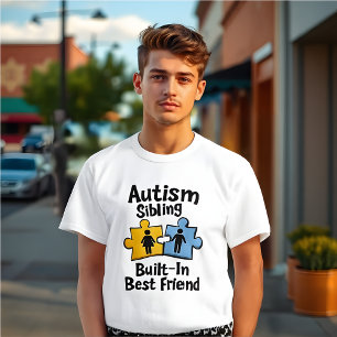 Autism Awareness Brother: Built-In Best Friend T-Shirt