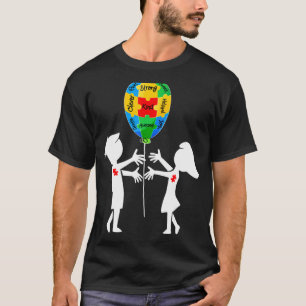 Autism Awareness Brother Sister Puzzle Balloon Kid T-Shirt
