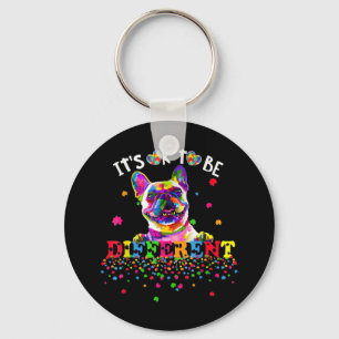 Autism Awareness Bulldog Dog Lover Gifts for Autis Key Ring