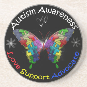 Autism Awareness Butterfly Coaster