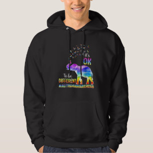 Autism Awareness Butterfly Elephant It s Ok To Be  Hoodie