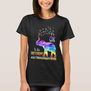 Autism Awareness Butterfly Elephant It's Ok To Be  T-Shirt