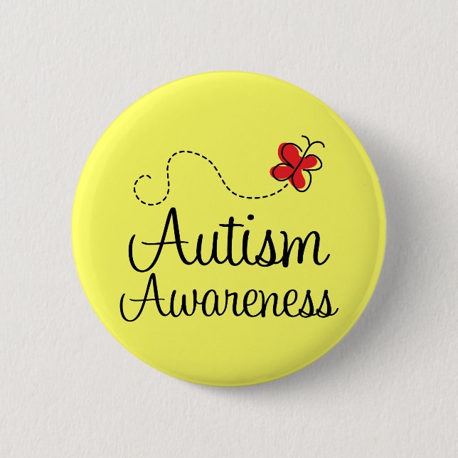 Autism Awareness Butterfly Gift 6 Cm Round Badge (Front)