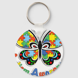 Autism Awareness Butterfly Hope For Wome Key Ring