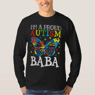 Autism Awareness Butterfly I'm a Proud Autism Baba T-Shirt